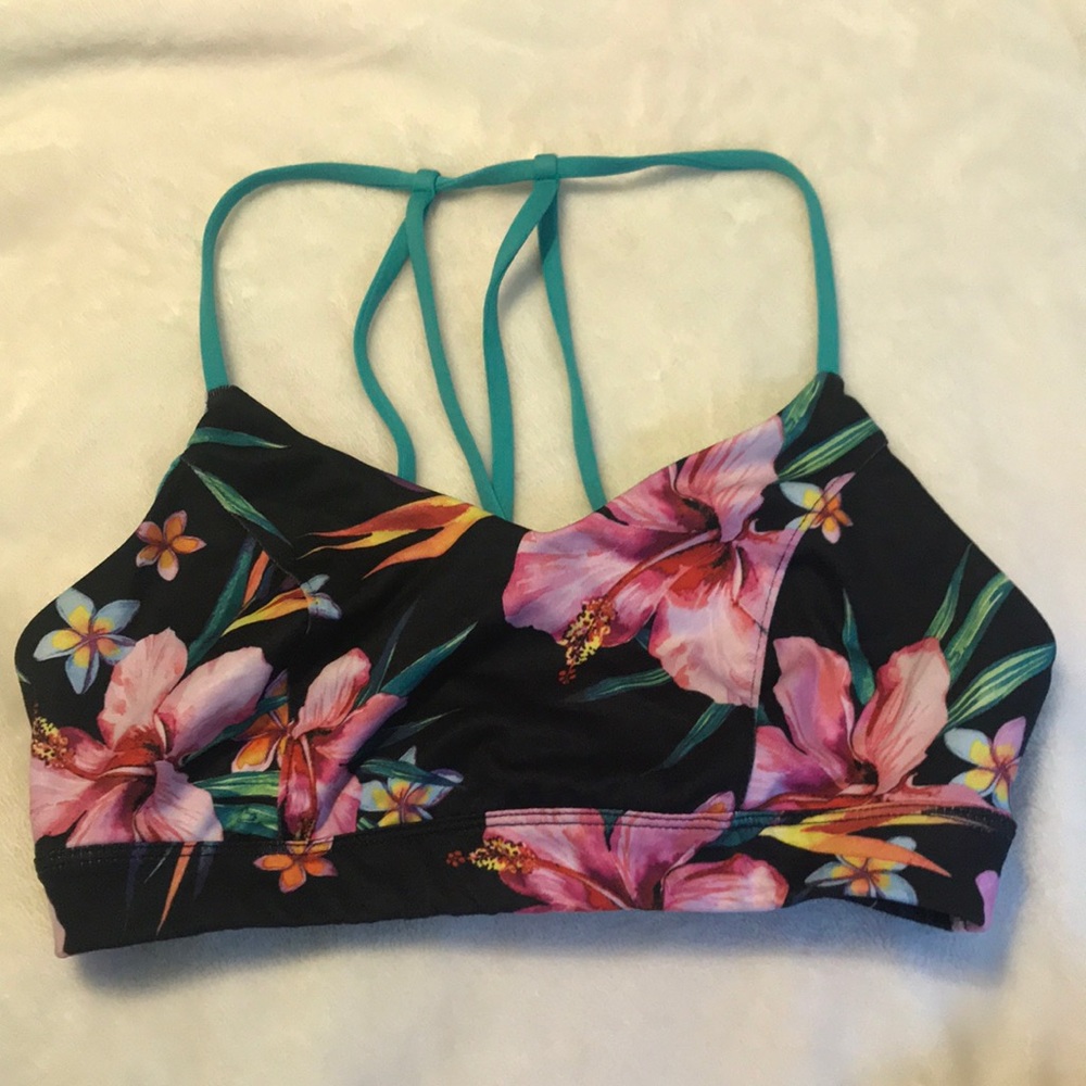 Hawaiian print sports bra